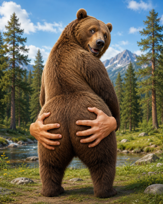 A bear's hands, in reference to the bear ass hands joke