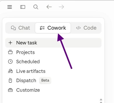 The Cowork tab in the Claude app
